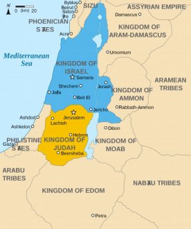 Map of the Levant circa 830 BCE